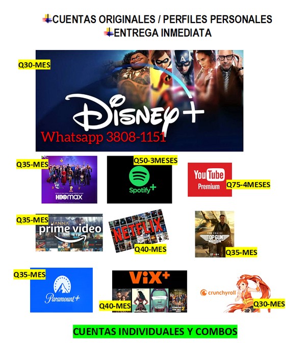 Accesos personales a las mejores plataformas de entretenimiento DIGITAL