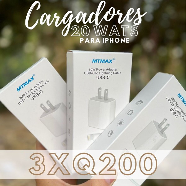 Cargador para iPhone 20 wats carga rápida