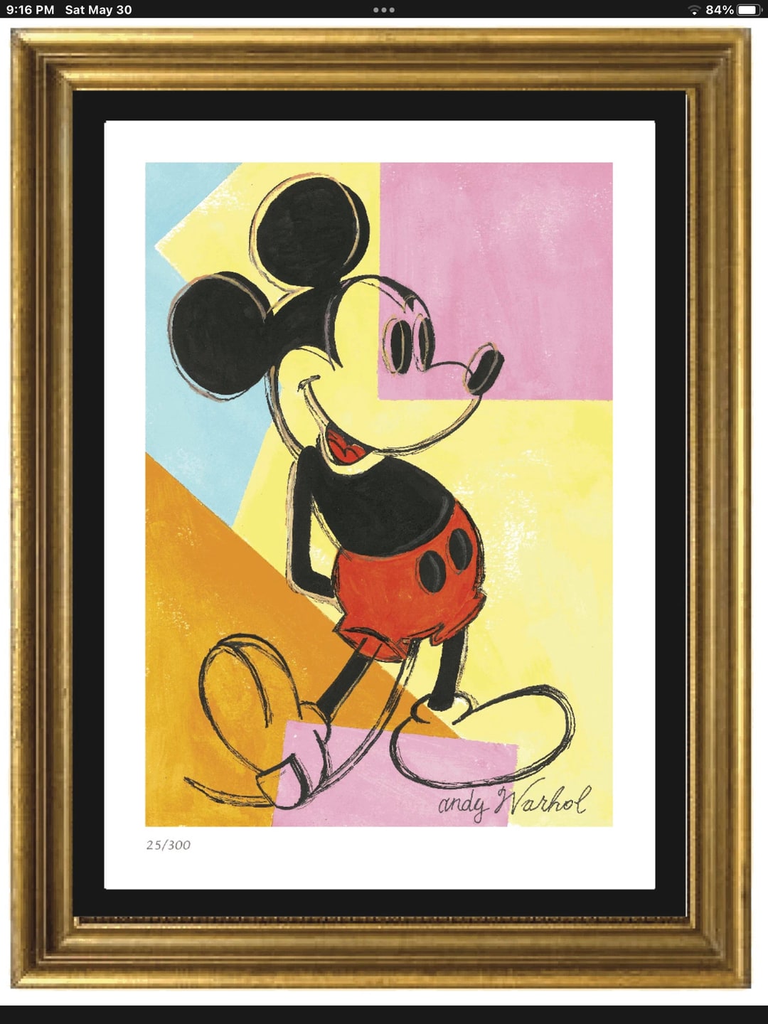 Andy Warhol, Mickey Mouse Signed vintage Art Print