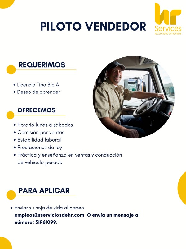 PILOTO VENDEDOR (CIUDAD CAPITAL)