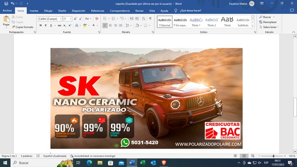 Polarizado Nano Ceramic IR 20
