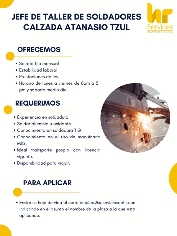 Soldador - Jefe de Taller