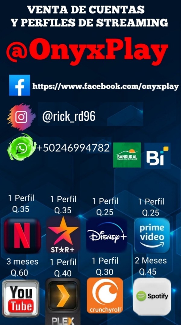 Venta de Perfiles y cuentas Siervicio 100% garantizado